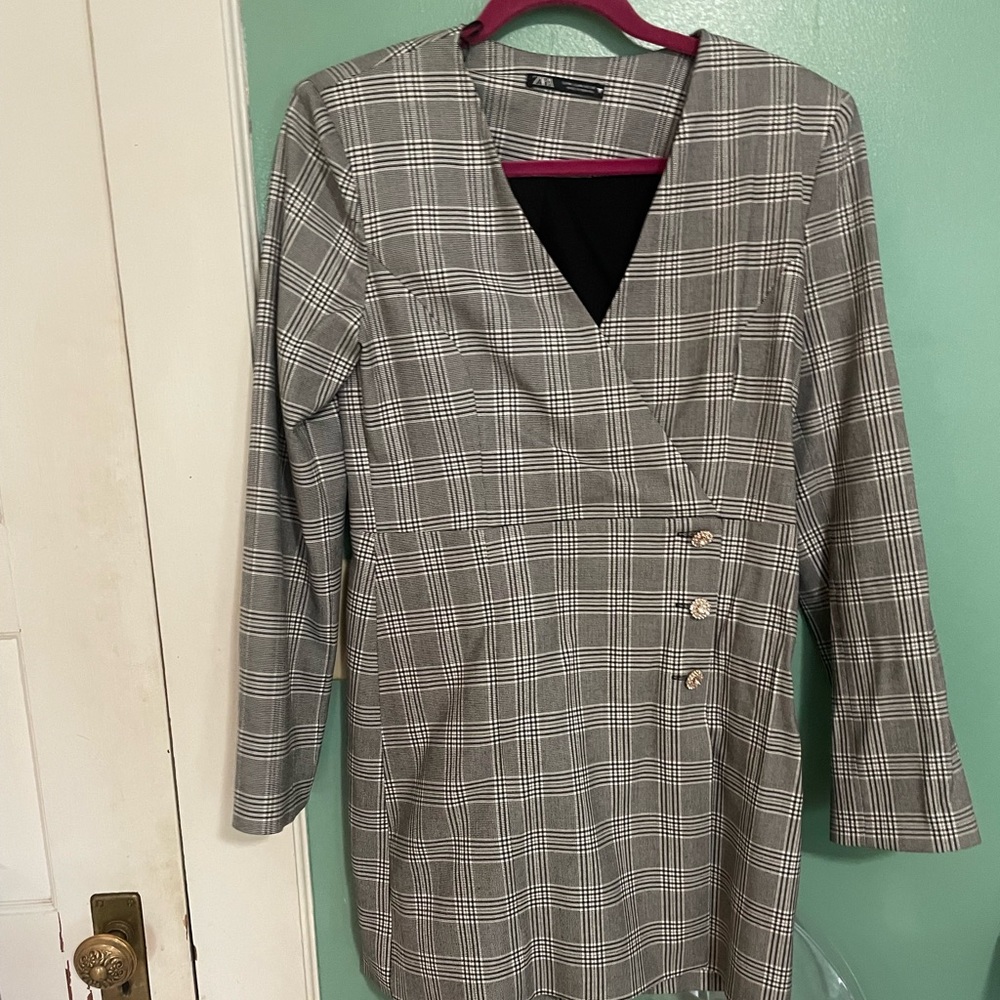 Zara, plaid blazer dress never worn